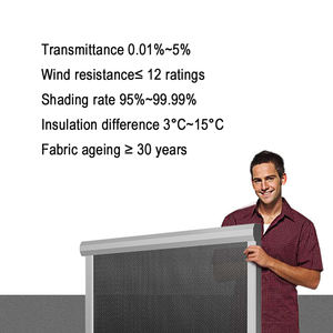 Slimme gemotoriseerde winddichte zip-rolgordijn voor buiten, grote maat, tuin schaduwrol, zip screen <span class=keywords><strong>blinds</strong></span> - Product Image 2