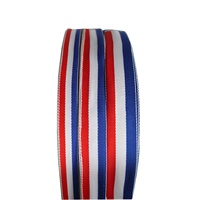 Ruban tissé double face OKAY en gros-grain, 1cm-3.8cm, rayures rouges, blanches et bleues, écologique, 100% polyester, pour badges, médailles, cadeaux patriotiques