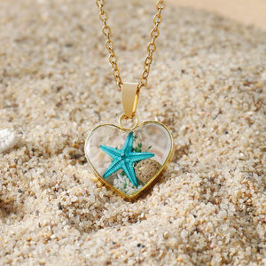 Handmade Jewelry Heart Shape Starfish Charm Pendant <strong>Necklace</strong> <strong>for</strong> Women Resin Beads <strong>Necklace</strong> <strong>for</strong> Travel Souvenir <strong>Best</strong> <strong>Friend</strong> Gift - Product Image 5