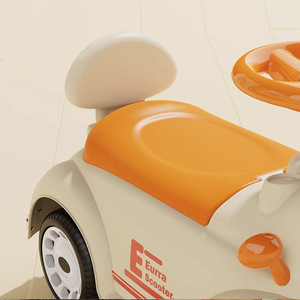 Eurra Scooter Ride On <b>Car</b> For Kids 1-3 Years Old <b>Push</b> Walker Toy Vehicle With Music And Lights Unisex White Orange - Product Image 4