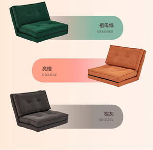 Canapé-lit pliable minimaliste à double usage, en coton moelleux, hauteur réglable pour petit appartement - Product Image 3