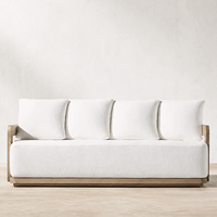 Meubles d'extérieur de luxe, mobilier de patio, ensemble de canapés, canapé en bois moderne pour hôtel, jardin, canapé modulaire pour hôtel, salon en teck d'extérieur