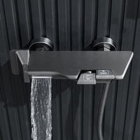 Ensembles de douche de salle de bain en laiton blanc simplicité touches de piano système de pluie en cascade avec motifs doux et jet pour combinaison de toilettes