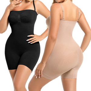 Body sculptant intégral sans bretelles pour femme, avec bretelles spaghetti réglables, contrôle du ventre, rehausseur de fesses, sans couture mi-cuisse - Product Image 1