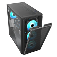 SAMA OEM terbaru resmi Metal Mesh desain PC Gaming Case kaca antigores ATX Casing ABS plastik Gaming Chassis