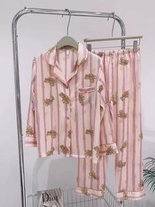 <span class=keywords><strong>Rose</strong></span> petit ours pyjama <span class=keywords><strong>ensemble</strong></span> glace soie soie visage femmes été brodé haut pantalon maison vêtements - Product Image 6