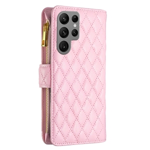 Funda Tipo Cartera con Cierre y Diseño de Diamantes para Samsung Galaxy S25 Ultra 5G (Rosa) - Product Image 4