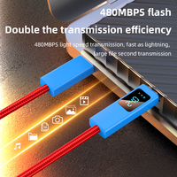 Kabel Data Digital 240W Tipe-C ke Tipe-C untuk Pengisian Daya Laptop dengan Chip E-Maker PD3.1 Pengisian Cepat 5A Jaket Nilon Khusus Ponsel