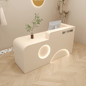 Bền Bằng Gỗ Salon Bàn Tiếp Tân Bàn Phía Trước Khách Hàng Trị Liệu Trung Tâm Bảng Với Tủ Lưu Trữ Cho Khách Sạn Nhà Máy Giá - Product Image 1