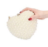 Nouveau Style Coeur Chaîne Banquet Sac De Luxe Perle Bling Sac De Soirée Bandoulière Bourse Robe Sac Pour Dames