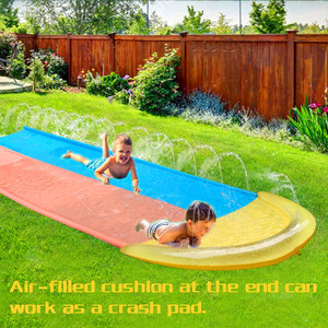 Toboggan aquatique gonflable double arc-en-ciel avec pulvérisation, jouet de jeu extérieur pour enfants, pour pelouse et jardin, capacité 100-500 kg - Product Image 4