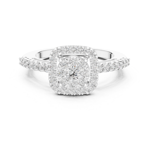 Anillo de Diamantes Plateado, Joyería Elegante con Brillo Suave para Mujer, Perfecto para Regalo de Boda, Compromiso, Aniversario y Uso Diario - Product Image 1