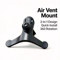 Support de téléphone de voiture à ventouse avec bras télescopique, fixation sur grille d'aération, rotation à 360°, dégagement à une touche, ajustement universel 4,6-6,7 pouces