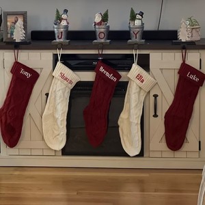 Décorations <span class=keywords><strong>de</strong></span> Noël personnalisées Chaussettes tricotées brodées personnalisées avec des noms <span class=keywords><strong>de</strong></span> bébé Chaussettes cadeaux - Product Image 4