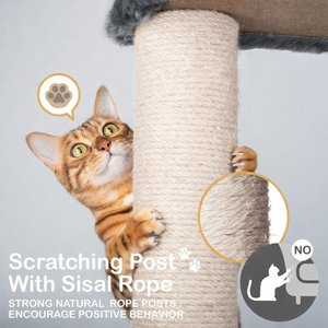Elegant Eco-friendly Velvet <strong>Cat</strong> Tree Natural Sisal <strong>Scratching</strong> <strong>Posts</strong> Multi Level Durable Climbing Frame <strong>for</strong> <strong>Large</strong> <strong>Cats</strong> Indoor - Product Image 5