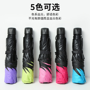 Customizable Business Advertising Umbrella 8-Rib Fiberglass 3-Fold <b>Vinyl</b> Fabric UV Protection Rain Sun Dual Use - Product Image 5