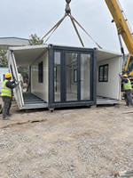 Supermarché modulaire préfabriqué extensible à double aile, conteneur pliant en panneaux sandwich, construction en acier, 20 pieds