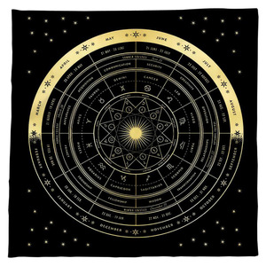 75cm Sun Moon <span class=keywords><strong>Tarot</strong></span> mantel brujería astrología gato Altar tarjeta Mat Moonlight flor mantel - Product Image 6