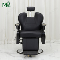 Fauteuil de Barbier Réglable Hydraulique en Cuir Durable avec Piètement Métallique pour Salon et Atelier