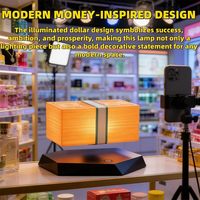 Lampe Dollar à Lévitation Magnétique 16 Couleurs, Lampe de Bureau Flottante en Forme de Billet, Veilleuse LED Tactile à Intensité Variable avec Rotation à 360 Degrés