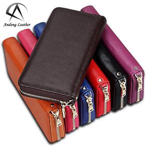 Cartera Larga para Mujer, de Cuero Vacuno Genuino, con Protección RFID Antirrobo, Bolso de Mano Multifuncional - Product Image 1
