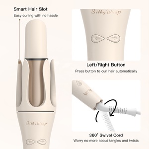 Lena Ionic 360 Degree Ceramic Barrel Electric Professional Auto Rotating <b>Curling</b> Iron Automatic Hair Curler Wand - Product Image 6