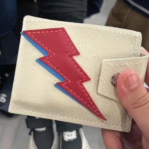 For Genuine Leather Cowhide Men's RFID Short <b>Card</b> <b>Wallet</b> Open Closure Coin Purse Patch <b>Wallet</b> Polyester Lining Portable - Product Image 3