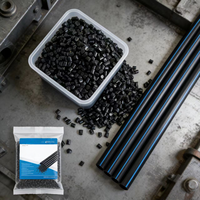 Granulés de Masterbatch Noir de Carbone PP/PE HongJian à Bas Prix, Couleur Noire pour Tuyaux, 25kg/Carton, Qualité pour le Moulage par Soufflage