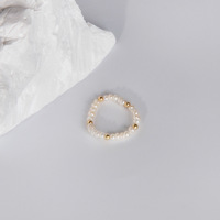 Süßwasser perlen ringe hand gefertigte elastische zierliche Stapel perlen Perlen ringe Miyuki Spiegel glanz Schmuck