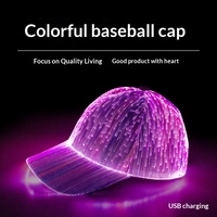 Cappellino da Baseball LED a 6 Pannelli, Nuovo Stile Coreano, Traspirante, con Strisce in Fibra Fluorescente PVC, Protezione Solare per Esterni, Unisex, Snapback