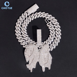 Colgante Personalizado con Número, Diseño Helado, Totalmente en Moissanita, Plata de Ley 925, Chapado en Oro, Moissanita VVS, Joyería Hip Hop - Product Image 4