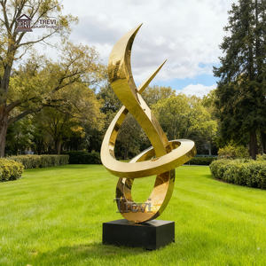 TREVI Custom Modern Art Statues Gold Stainless Steel <strong>Abstract</strong> <strong>Sculpture</strong> for Public Places Decoration - Product Image 6