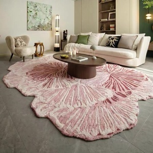 Alfombra HUGEAR Beige de Plástico <span class=keywords><strong>para</strong></span> Sala de Estar, Antideslizante, Lavable a Máquina, <span class=keywords><strong>Tapiz</strong></span> Moderno <span class=keywords><strong>para</strong></span> Comedor, <span class=keywords><strong>Cocina</strong></span>, Exterior, con Diseño Floral y Pelo Corto - Product Image 5