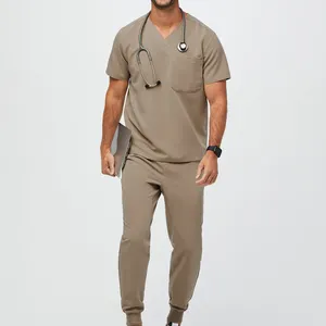 OEM Logo Custom Nurse Short Sleeve Latest Scrub Suit Designs for Men