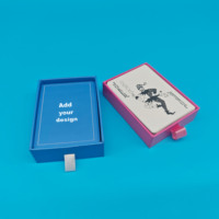 Cartes à jouer au poker personnalisées avec tiroir de rangement bleu imprimé à l'avant et à l'arrière des deux côtés Carte à jouer durable