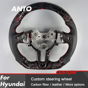 <span class=keywords><strong>Volant</strong></span> de voiture en fibre de carbone forgée rouge personnalisé avec LED intelligentes pour Hyundai Veloster N <span class=keywords><strong>C3</strong></span> Concept Elantra N I20 I30 Kona N - Product Image 2