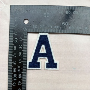 Wholesale Iron on Heat Pressed Navy <strong>Felt</strong> <strong>Letter</strong> Patch Two Layer <strong>Felt</strong> Applique A-Z English <strong>Letter</strong> 2.5" Varsity <strong>Letter</strong> for Hoodies - Product Image 6