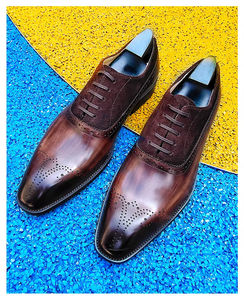 Chaussures Oxford pour hommes de style britannique de haute qualité, imperméables, en cuir véritable, avec doublure en cuir véritable, pour le bureau, les occasions formelles, les mariages - Product Image 6