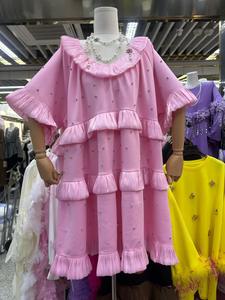 All'ingrosso Vintage di alta qualità abiti da donna <span class=keywords><strong>Boutique</strong></span> di lusso Oversize Tshirt alla moda fiore girocollo Casual personalizzato - Product Image 5