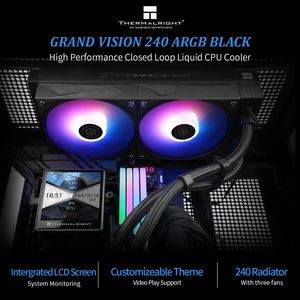 Refroidisseur de processeur AIO Alibaba Thermalright Grand Vision 240 ARGB noir pour PC, système de refroidissement par eau 240, écran LCD IPS - Product Image 4