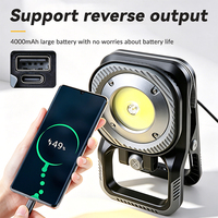 Lampe à clip multifonctionnelle magnétique rotative à 360° portable rechargeable en ABS COB pour travaux routiers et de jardinage
