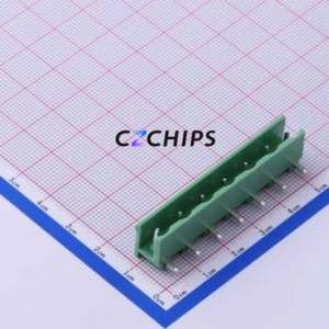 KF2EDGR-7.62-7P Plug-in Terminal Block Bent Lead Through Hole,P=7.62mm Connector Board-to-Board / Socket Open 1x7P 7.62mm Green - Product Image 1