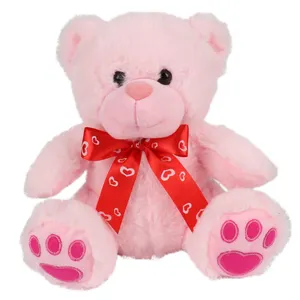 2024 baru tiba kustom MOQ rendah Valentine lucu 10 inci Pink boneka hewan Teddy Bear mainan lembut mewah