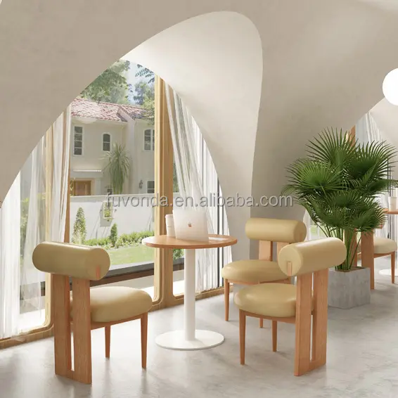 Fuvonda dining room furniture Dessert shop Lobby area coffee dinning chair set for Restaurant Cafe Milk Tea shop booth sofa