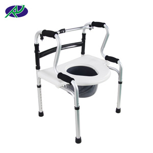Chaise de toilette en alliage d'aluminium avec hauteur réglable pour personnes âgées, siège de toilette portable, déambulateur - Product Image 1