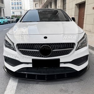 สำหรับ Mercedes Benz CLA Class C117 ปี 2016-2019 AMG ชุดแต่งกันชนหน้าแบบ Lip Splitter Diffuser 3 ชิ้น ชุดป้องกันกันชน - Product Image 4