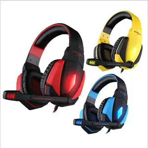 Terbaru KOTION EACH G4000 USB Stereo Headset Gaming Headphone Peredam Kebisingan Earphone Musik LED Kontrol Volume untuk PC Laptop