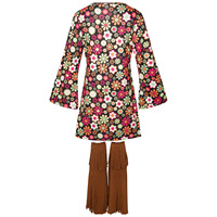 Costume de cosplay rétro à franges, robe hippie des années 1960-1970 pour Halloween, costume de cosplay
