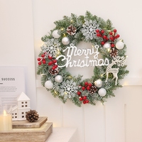 Nouvelle Arrivée 2026 Couronne de Noël avec Nœud en Aiguilles de Pin Artificielles, Style Ferme, Décoration de Porte d'Entrée pour Noël