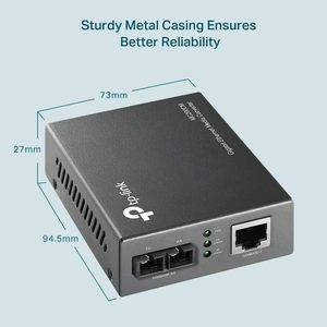 Convertisseur multimédia <span class=keywords><strong>TP</strong></span>-<span class=keywords><strong>Link</strong></span> MC200CM 1000BASE-SX/1000Base-T multimode avec connecteurs RJ45 et SC, noir, Chine - Product Image 2